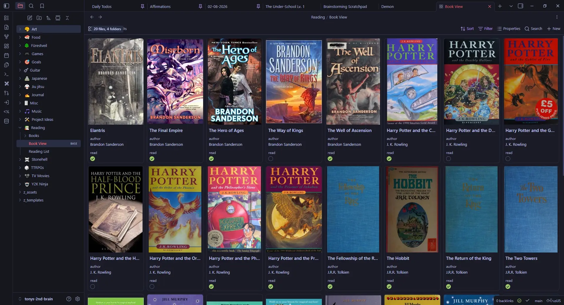 The beginning of my Obsidian digital library